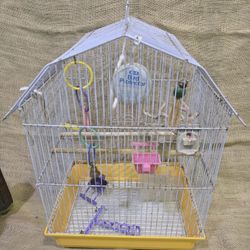 HOEI Bird Cage Wire Metal & Plastic Pull Out Tray Feeders Perch Toys  11×14×20 