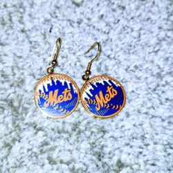 New York Mets Baseball Earrings