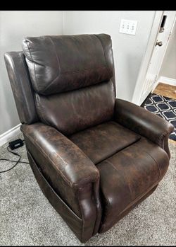 Electric Recliner Brown Faux Leather
