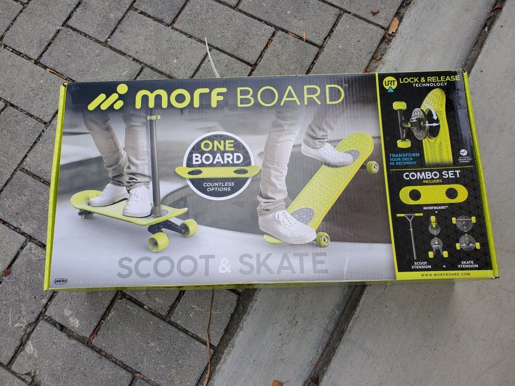 NEW morfboard skateboard and scooter combo