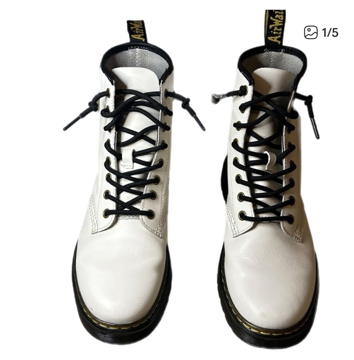 Dr. Martens White Leather Boots