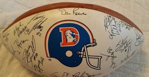 Autographed Broncos football