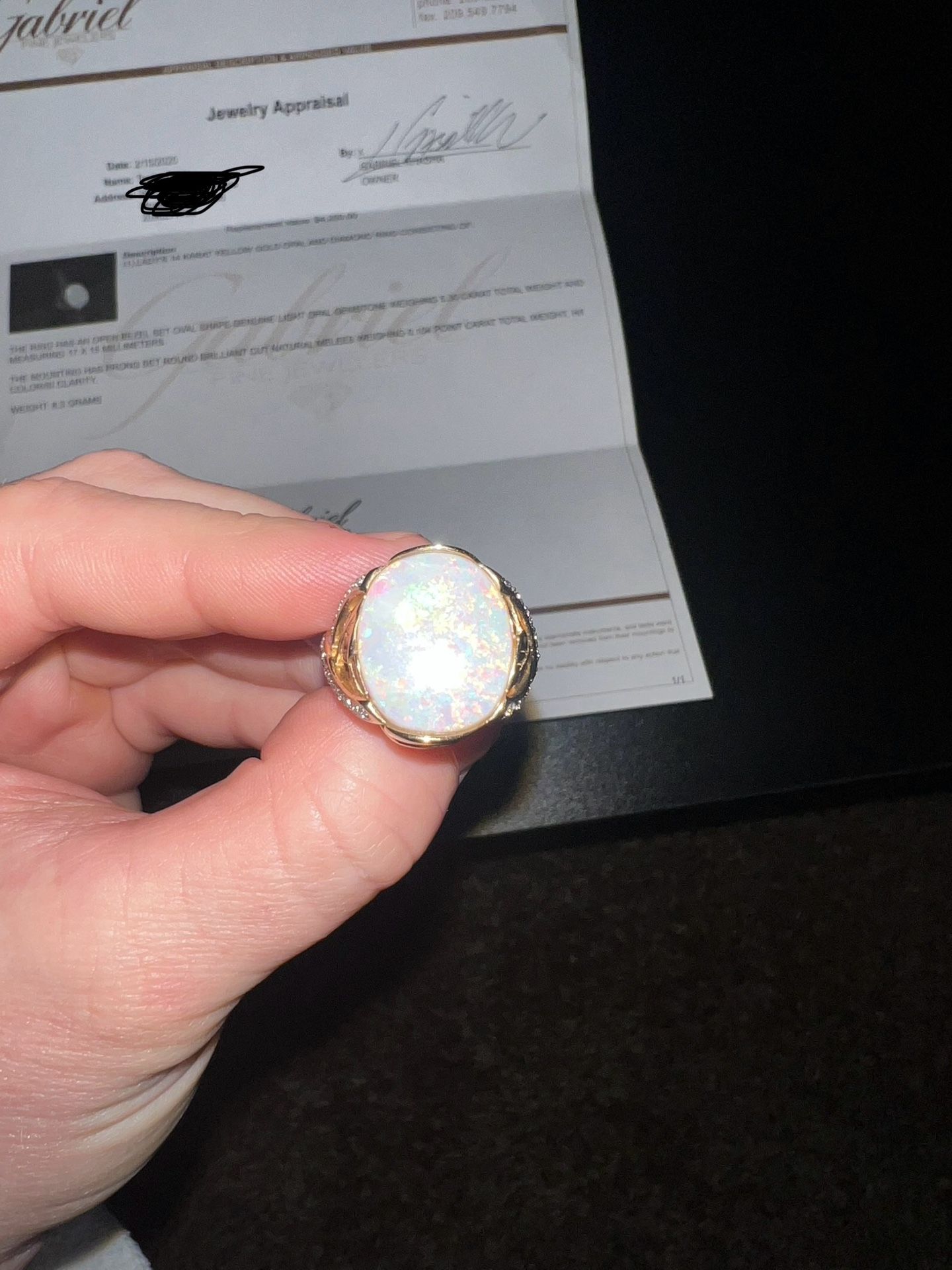 Opal Diamond Ring