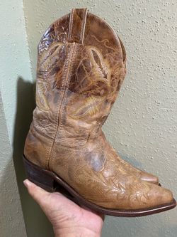 Justin Western Women’s Boots Bent Rail Distressed Tan Puma Size 9B made in USA