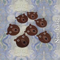 Shape Bear Wood Buttons For Sewing Scrapbooking