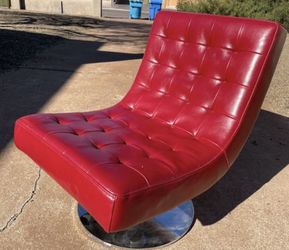 Swivel chair Red faux Leather MCM 