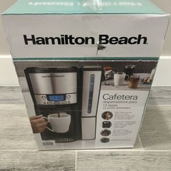 Hamilton Beach BrewStation 12 Cup Programmable Coffee Maker with Removable Water Reservoir, Black & Stainless (New)