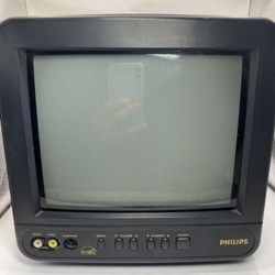 Philips tube fat vintage tv PR0935B301 9" AC/DC CRT TV FM Retro Gaming 