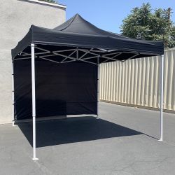 New in box $110 Heavy Duty Canopy 10x10 FT with (1) Sidewall, Ez Popup Outdoor Party Tent (Blue, Red) 