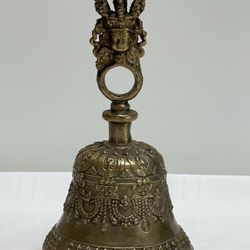 Tibetan Buddhist Bronze Bell 9”H