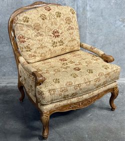 Vintage Coastal Style Upholstered Accent Lounge Chair