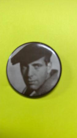 Humphrey Bogart Vintage Pin Button with Black and White Portrait