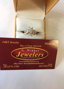 14 Kt gold ,diamond ring & wed bands