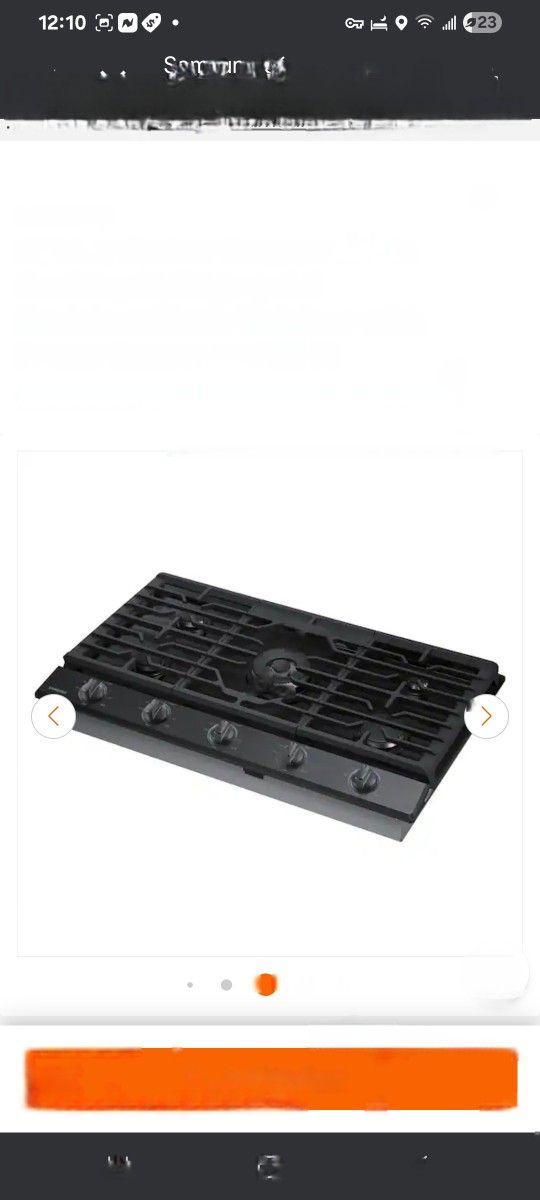 Samsung 36 Inch 5 burner Gas Cooktop In Fingerprint Resistant Black Stainless Steel With Power Buner and Wi-fi