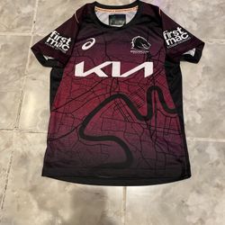 ASICS Brisbane Broncos Rugby 2024 River City Training Jersey Kids Youth SZ 10
