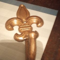  Fleur de Lis  Cast Iron Wall Hooks Set Of 2