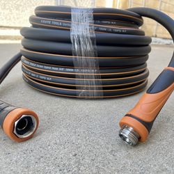 Giraffe Tools Garden Hose 100ft x 5/8", Water Hose Heavy Duty, Flexible, Lightweight Hybrid Hose with Swivel Handle, Male to Female Fittings, Burst 60