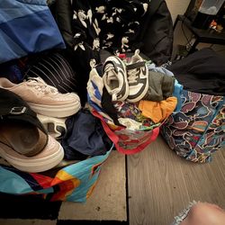 3 Bags Of Clothes And Shoes