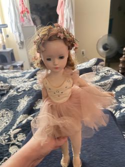 Vintage Ballerina Doll with Pink Tutu & Floral Crown