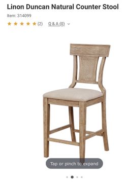 Linon Duncan Natural Counter Stool Brand New