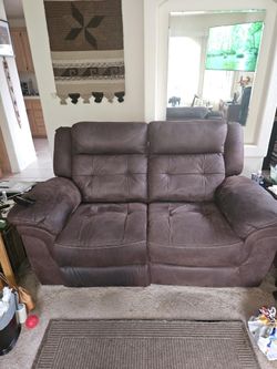 Suede Two Recliner Chair Great Condition