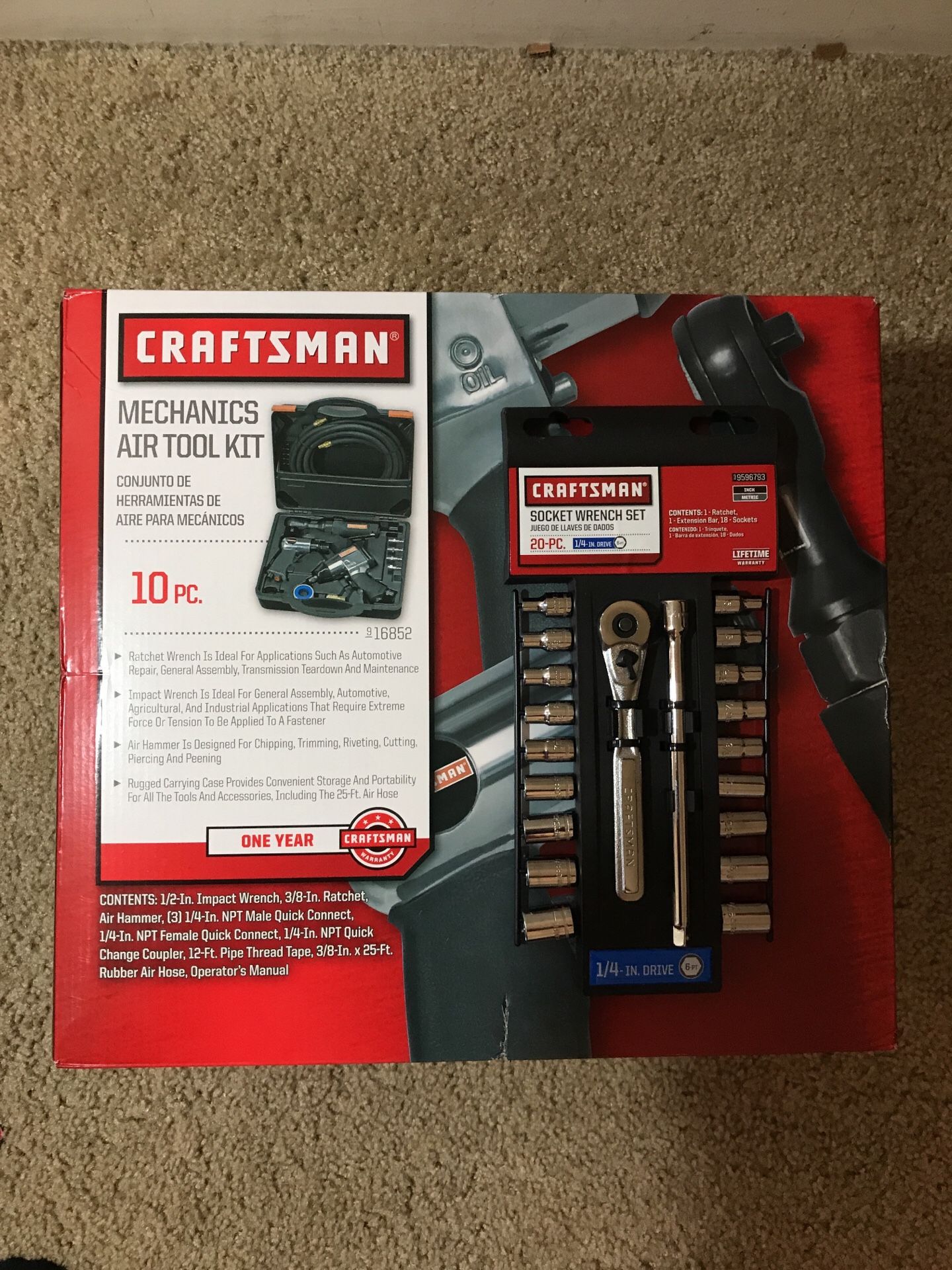 Craftsman Air tool kit 1pc and socket wrench set 20pc