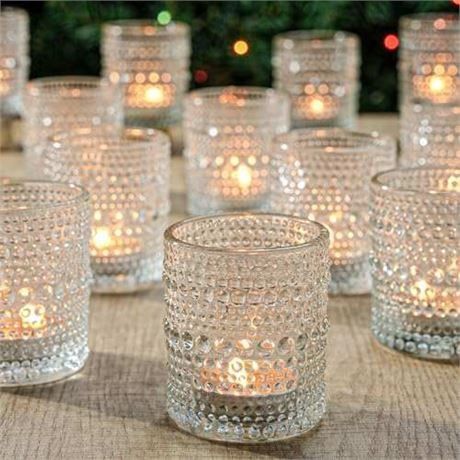 36 Pcs Votive Candle Holders for Table Centerpiece, DIY Wax Filling Clear Glass Tea Light Candle Holders Sets, Tealight Candle Holders for Wedding Dec