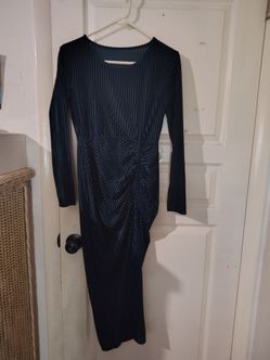 Suede green fitted dress