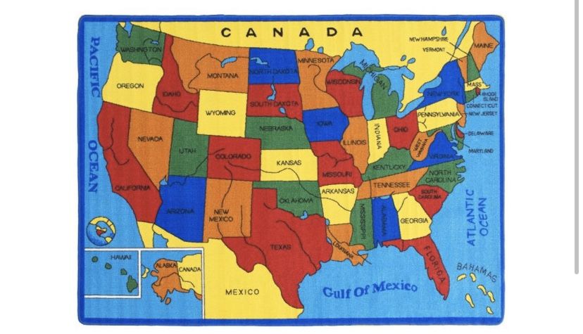 5x7 USA Map Rug