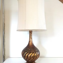 Mid Century Modern Vintage Gold Foil Table Lamp 38" Tall