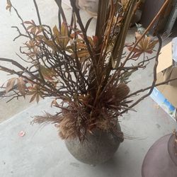 $40 Heavy Ceramic Pot With Fall Arrangements 