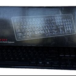 Perixx PERIBOARD-317 Wired USB Illuminated Keyboard – Full Size, Backlit, Tested