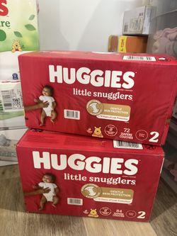 Size 2 Huggies little snugglers diapers ( 2 boxes ) 156 count