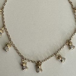 10kt Gold Anklet With Small Bears 