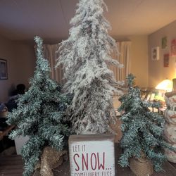 Winter Trees (3) 24" 18" 12" Decor Sign: Let It Snow Somewhere Else