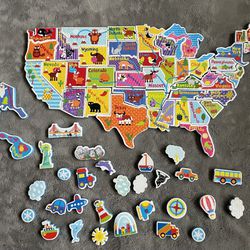 USA Map Foam Puzzle Bath Activity Toy