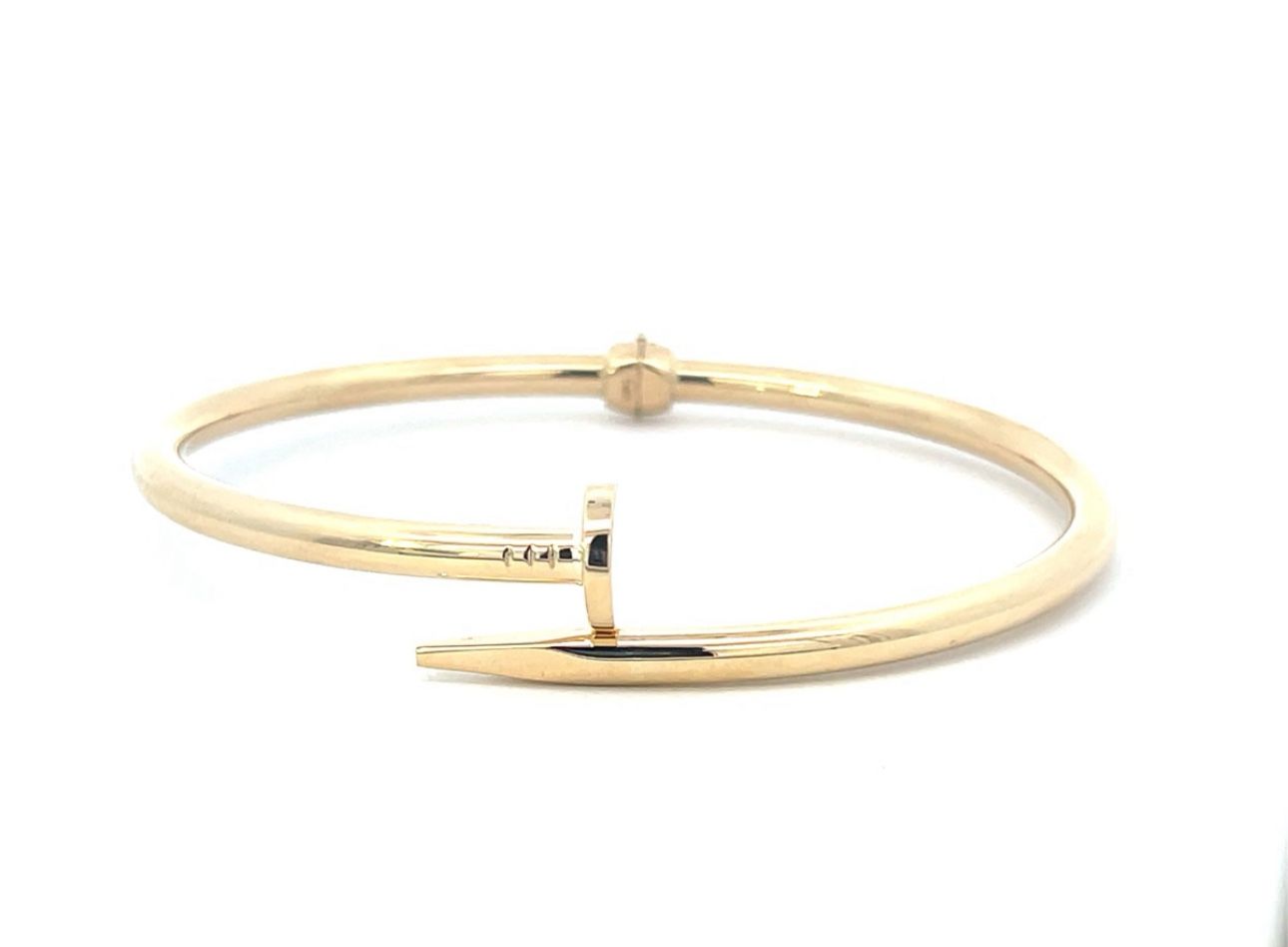 Woman’s Ladies 14k Yellow Gold Nail Bangle Bracelet GP3115129