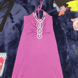 Purple Halter Maxi Dress