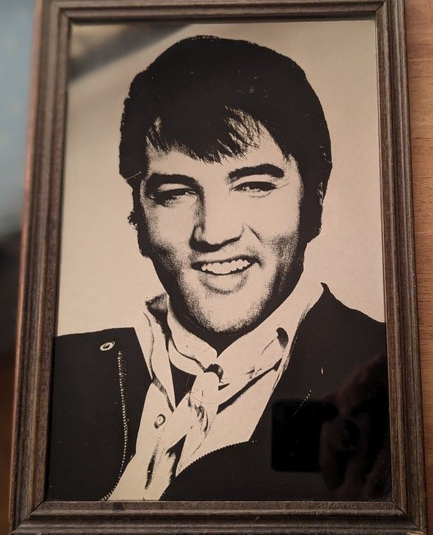 Vintage Retro 70s Elvis Mirror 9x13 Framed