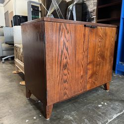 Crate & Barrel Wooden Desk Storage Unit with Filing Cabinet