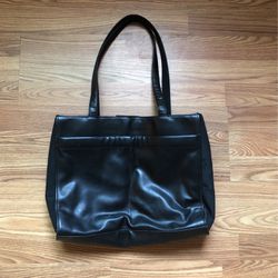 Nine Wess Large Black Leather Bag 