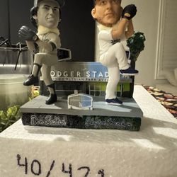Cooperstown Clayton Kershaw/Don Sutton Rare FOCO Dual Bobbleheads 
