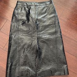 Brand paper, moon, black, patent leather skirt