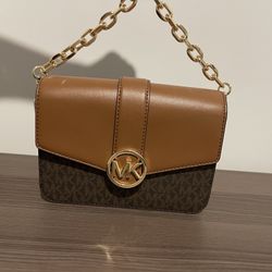 Michael Kors Carmen Small Monogram Flap Crossbody - Brown