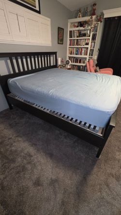 Ikia King bed frame dark brown