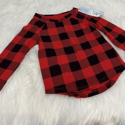 New! Cat & Jack Buffalo Plaid Tee *18 Months 