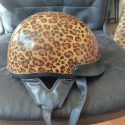 Leopard Print Motorcycle Half Helmet