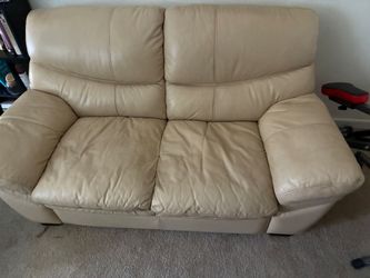 Leather loveseat
