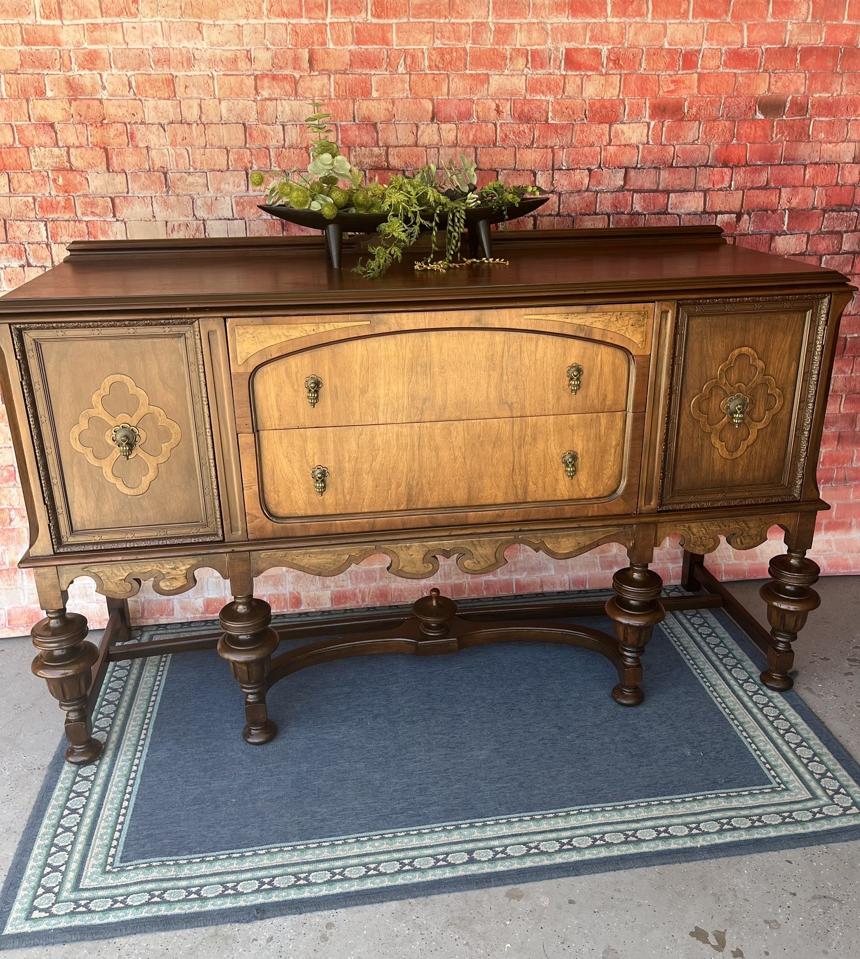 Antique Buffet Credenza Solid Wood Excellent
