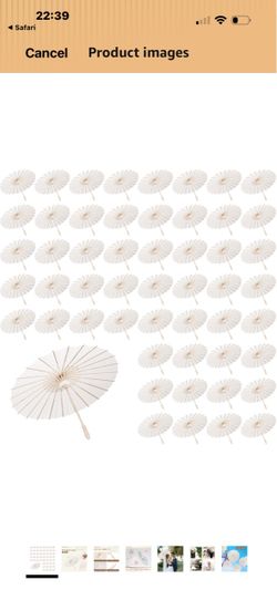White paper umbrellas